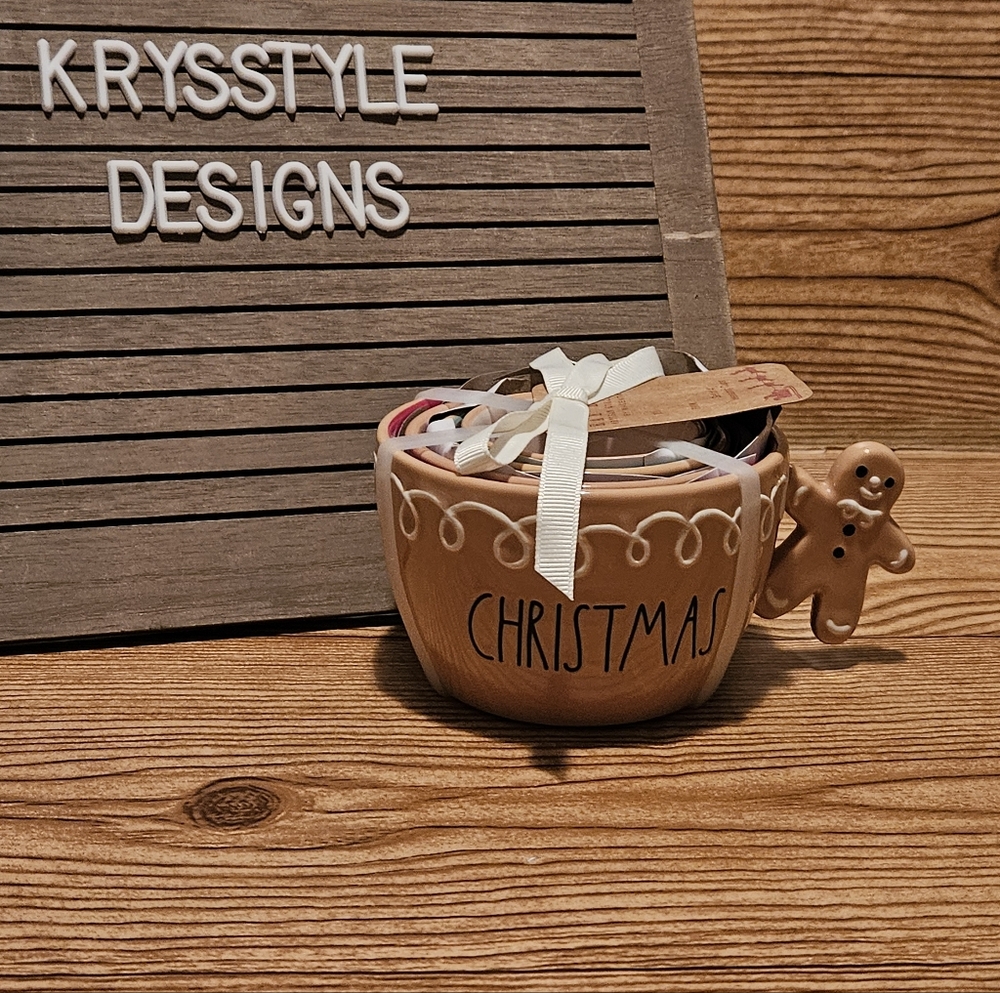 Rae Dunn Gingerbread Cookie Christmas Set of 4 Measuring Cups